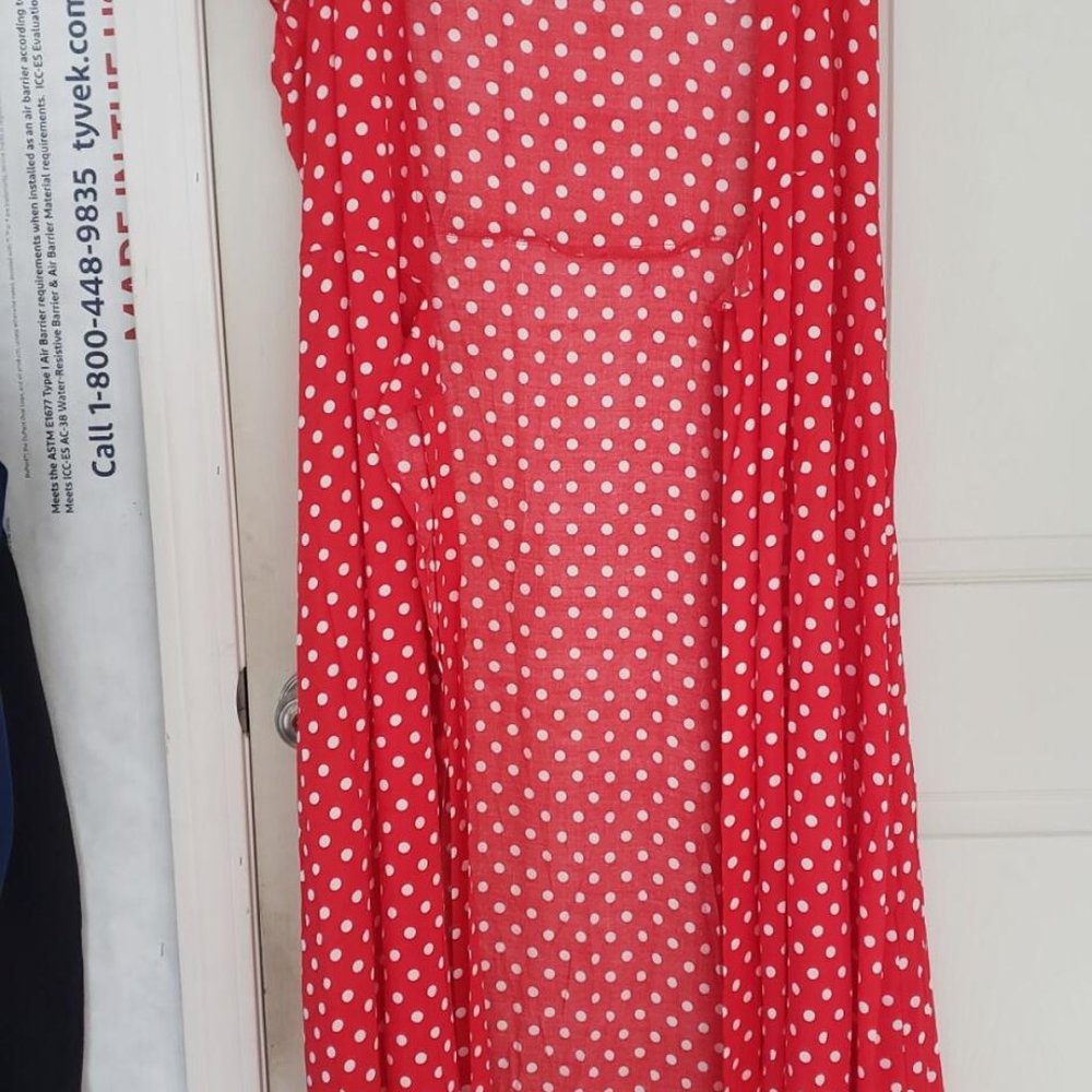 STYLE DOME Women Summer Polka Dot Maxi Dress Casual V-Neck Boho Wrap Dress